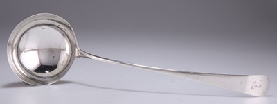 Lot 1124 - A GEORGE III SILVER SOUP LADLE