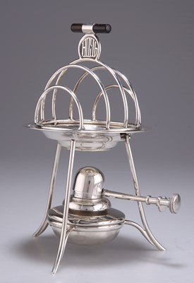 Lot 1389 - A GEORGE V SILVER TOAST WARMER