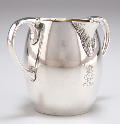 Lot 1398 - A VICTORIAN SILVER DOUBLE-LIPPED CREAM JUG