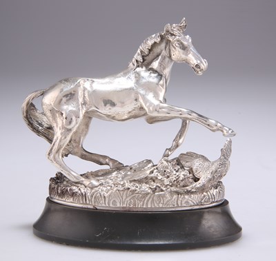 Lot 1482 - AN ELIZABETH II CAST SILVER MODEL OF A HORSE