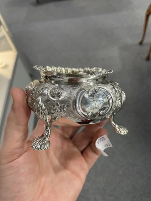 Lot 1353 - A SET OF FOUR VICTORIAN SILVER SALTS