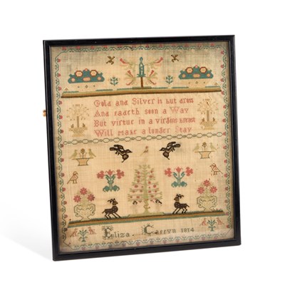 Lot 81 - AN EARLY 19TH CENTURY NEEDLEWORK SAMPLER