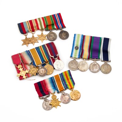 Lot 25 - A COLLECTION OF MOUNTED MINIATURE MEDAL GROUPS