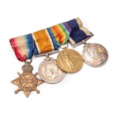 Lot 22 - A FIRST WORLD WAR TRIO AND ROYAL NAVY LONG SERVICE AND GOOD CONDUCT (L.S.G.C) MEDAL GROUP