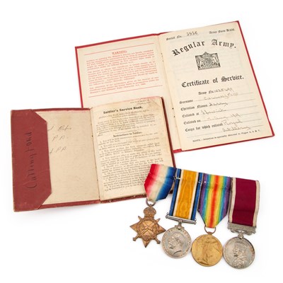 Lot 27 - A FIRST WORLD WAR TRIO AND LONG SERVICE AND GOOD CONDUCT (L.S.G.C) MEDAL GROUP