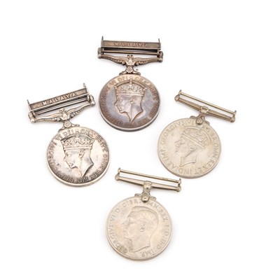 Lot 31 - A GEORGE VI GENERAL SERVICE MEDAL (G.S.M.) WITH A MALAYA CLASP GROUP WITH ANOTHER G.S.M