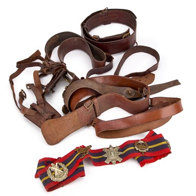 Lot 33 - A GROUP OF MILITARY BELTS