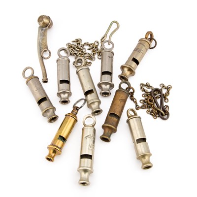 Lot 18 - A GROUP OF WHISTLES