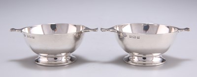 Lot 1410 - A PAIR OF GEORGE V SILVER MINIATURE QUAICHS