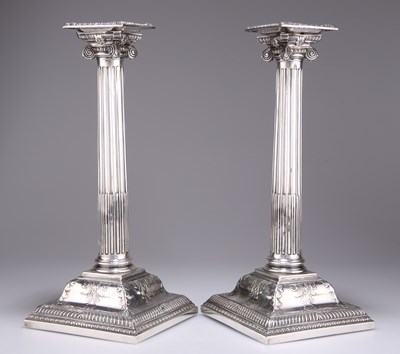 Lot 1084 - A PAIR OF GEORGE III SCOTTISH SILVER CANDLESTICKS