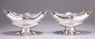 Lot 1295 - A PAIR OF GEORGE III SILVER BUTTER BOATS