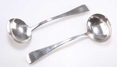 Lot 1145 - A PAIR OF GEORGE IV SILVER SAUCE LADLES