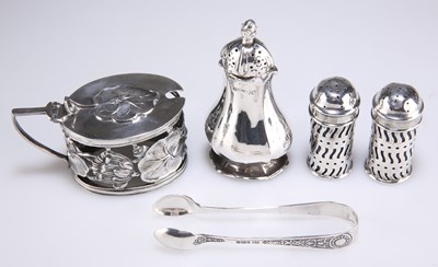 Lot 1396 - A GROUP OF ASSORTED SILVER CONDIMENTS, 20TH CENTURY