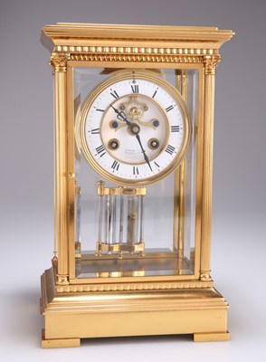 Lot 336 - A FRENCH GILT-BRASS FOUR-GLASS MANTEL CLOCK