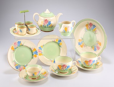 Lot 150 - A MATCHED CLARICE CLIFF SPRING CROCUS BREAKFAST SET