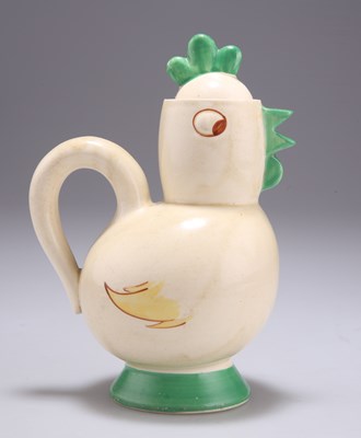 Lot 126 - A CLARICE CLIFF BIZARRE CHICKEN PATTERN COCOA POT