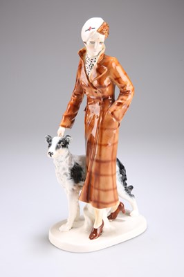 Lot 105 - AN ART DECO CONTINENTAL POTTERY FIGURE