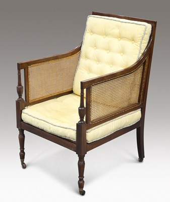 Lot 419 - A REGENCY STYLE MAHOGANY BERGÈRE