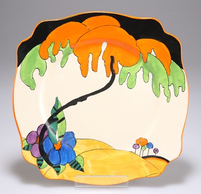 Lot 135 - A CLARICE CLIFF WOODLAND PATTERN LEDA PLATE