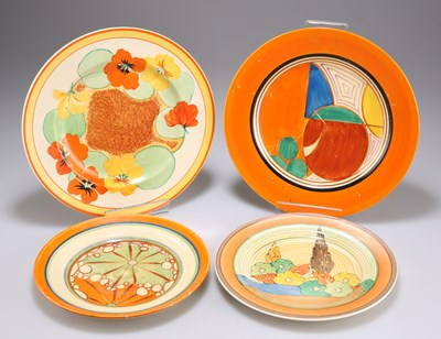 Lot 156 - FOUR CLARICE CLIFF SIDE PLATES