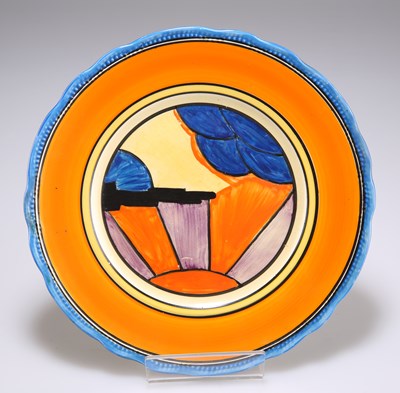 Lot 136 - A CLARICE CLIFF BIZARRE SUNRAY PATTERN SIDE PLATE