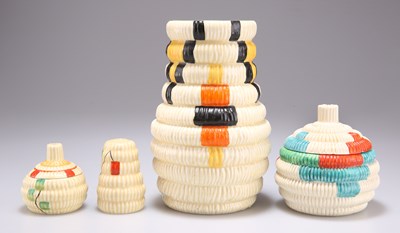 Lot 117 - A GROUP OF CLARICE CLIFF BIZARRE RAFFIA CERAMICS