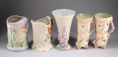 Lot 137 - FIVE CLARICE CLIFF JUGS AND VASES