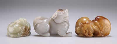 Lot 255 - THREE JADE CARVINGS