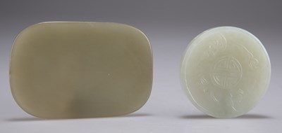 Lot 257 - TWO CARVED JADE PLAQUES