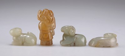 Lot 250 - FOUR SMALL CARVED JADE TOGGLE CARVINGS