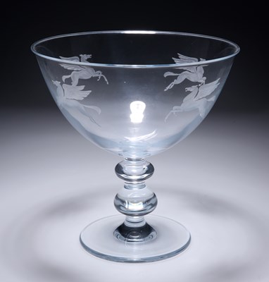 Lot 61 - AN ETCHED PEDESTAL BOWL