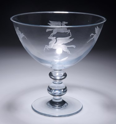 Lot 61 - AN ETCHED PEDESTAL BOWL