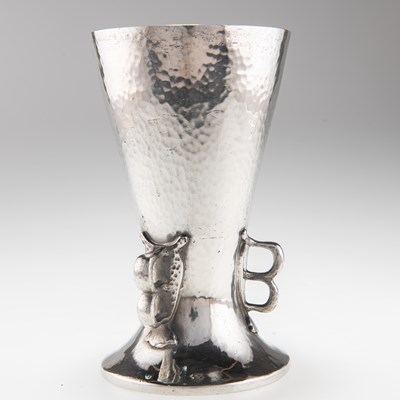 Lot 65 - A LIBERTY & CO TUDRIC PEWTER VASE, THE DESIGN ATTRIBUTED TO OLIVER BAKER