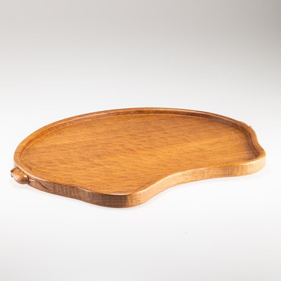 Lot 519 - ROBERT THOMPSON OF KILBURN, A MOUSEMAN OAK TEA TRAY