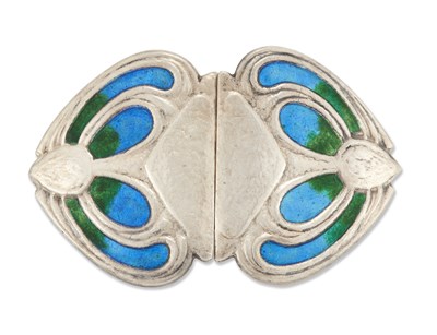 Lot 1690 - ARCHIBALD KNOX FOR LIBERTY & CO - A SILVER BUCKLE