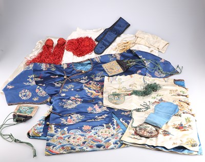 Lot 367 - A GROUP OF LATE 19TH/EARLY 20TH CENTURY CHINESE SILK AND SATIN TEXTILES