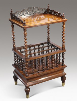 Lot 420 - A VICTORIAN ROSEWOOD CANTERBURY WHAT-NOT