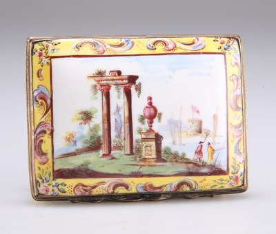 Lot 300 - A BILSTON ENAMEL SNUFF BOX