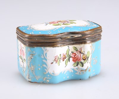 Lot 290 - AN ENGLISH ENAMEL BOX