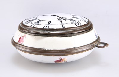 Lot 229 - A BILSTON ENAMEL TOY WATCH BOX (FAUX MONTRE)
