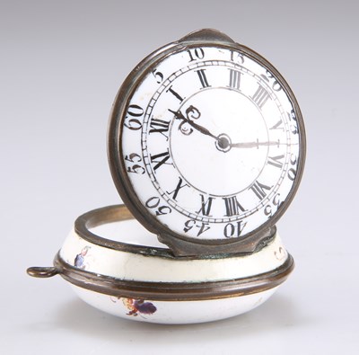 Lot 229 - A BILSTON ENAMEL TOY WATCH BOX (FAUX MONTRE)