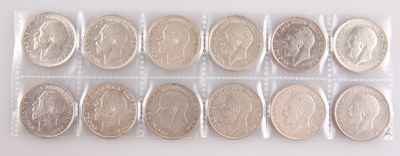 Lot 322 - GEORGE V (1910-1936), 12 X HALF CROWNS