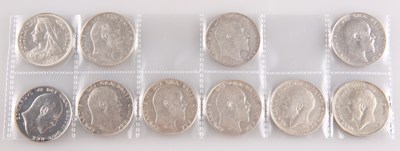 Lot 326 - VICTORIA-GEORGE V, 10 X HALF CROWNS