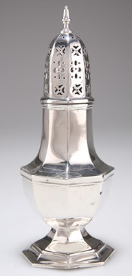 Lot 1249 - A GEORGE V SILVER SUGAR CASTER