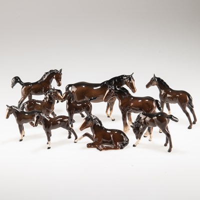 Lot 75 - A GROUP OF BAY BESWICK AND ROYAL DOULTON EQUINE MODELS