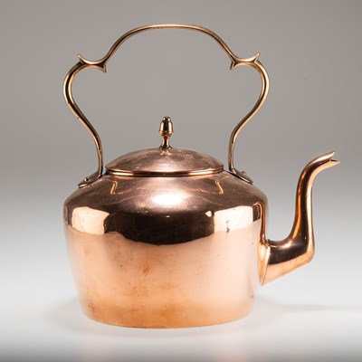 Lot 56 - A VICTORIAN COPPER KETTLE