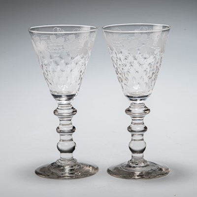 Lot 37 - A PAIR OF WINE GLASSES