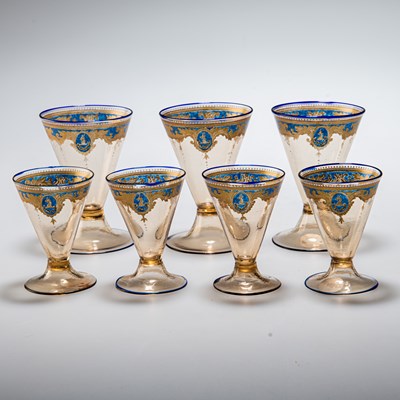 Lot 47 - SEVEN VENETIAN DRINKING GLASSES