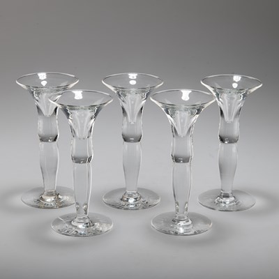 Lot 14 - A SET OF FIVE DUTCH WYNAND FOCKINK TASTING GLASSES