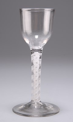 Lot 23 - AN OPAQUE TWIST WINE GLASS, CIRCA 1770